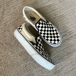 Platform Checkered Slip-on Vans